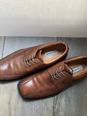 Men's Steve Madden P-Tango Cognac Leather Lace-up Dress Shoes in Size 11.5
